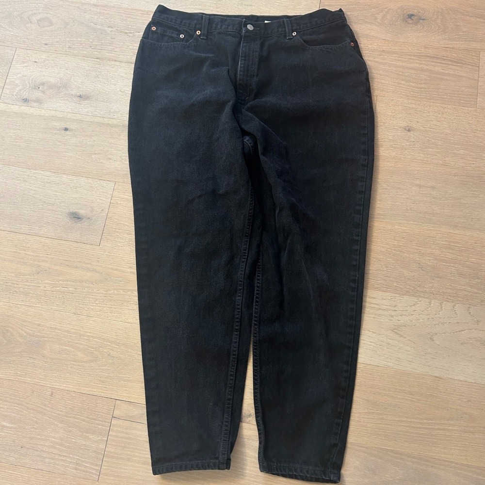 Vintage Levis 550 Relaxed Fit Tapered Leg Black Jeans Made in USA 22W M 37x29.5